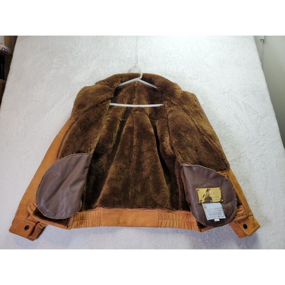 Pellini Jackets Unisex XS Tan Double Face Suede Long Sleeve Pockets Button Front - Picture 9 of 11